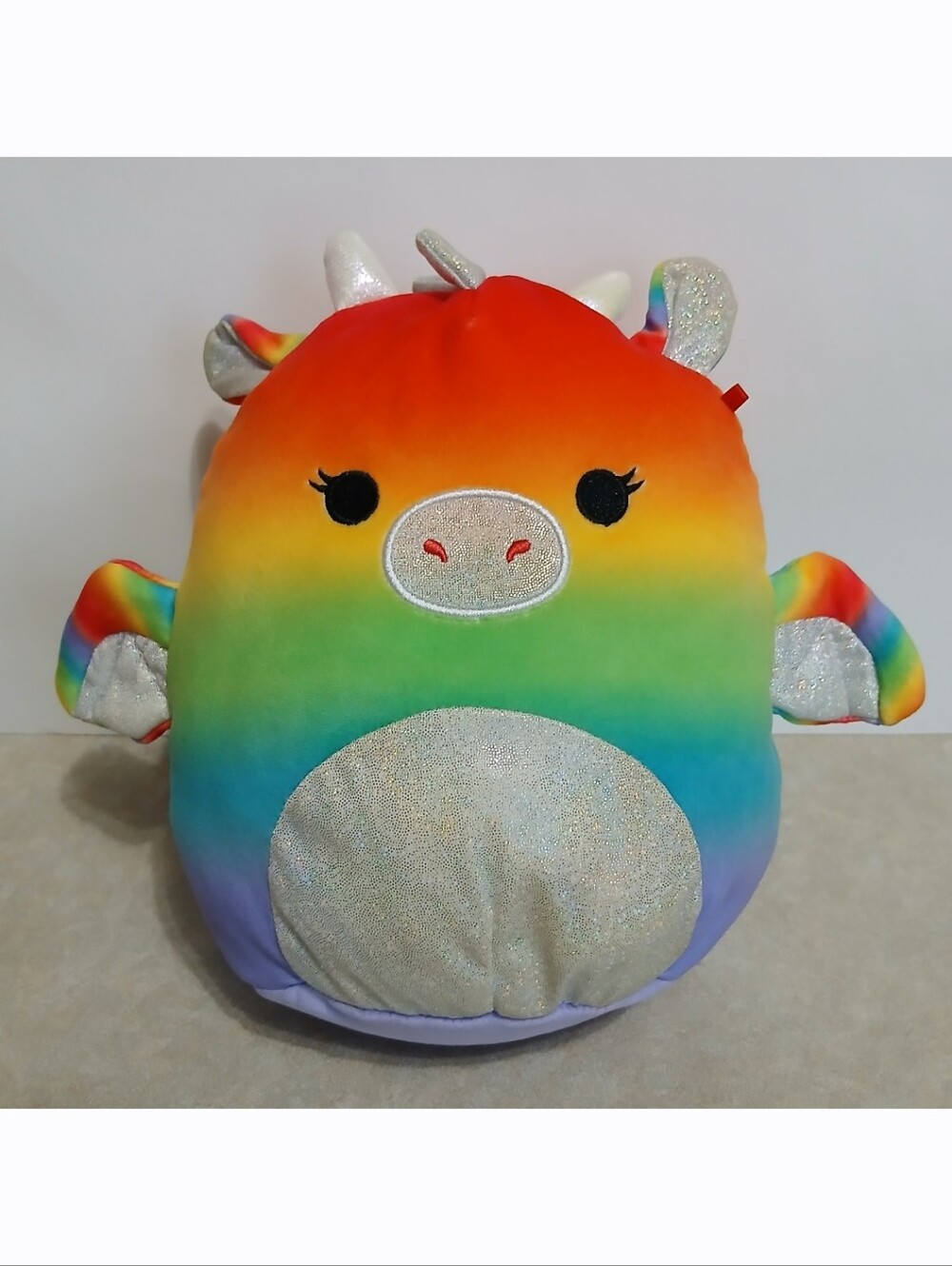 Squishmallow 8" Calypsa Rainbow Dragon Pride kellytoy Stuffed Plush Toy